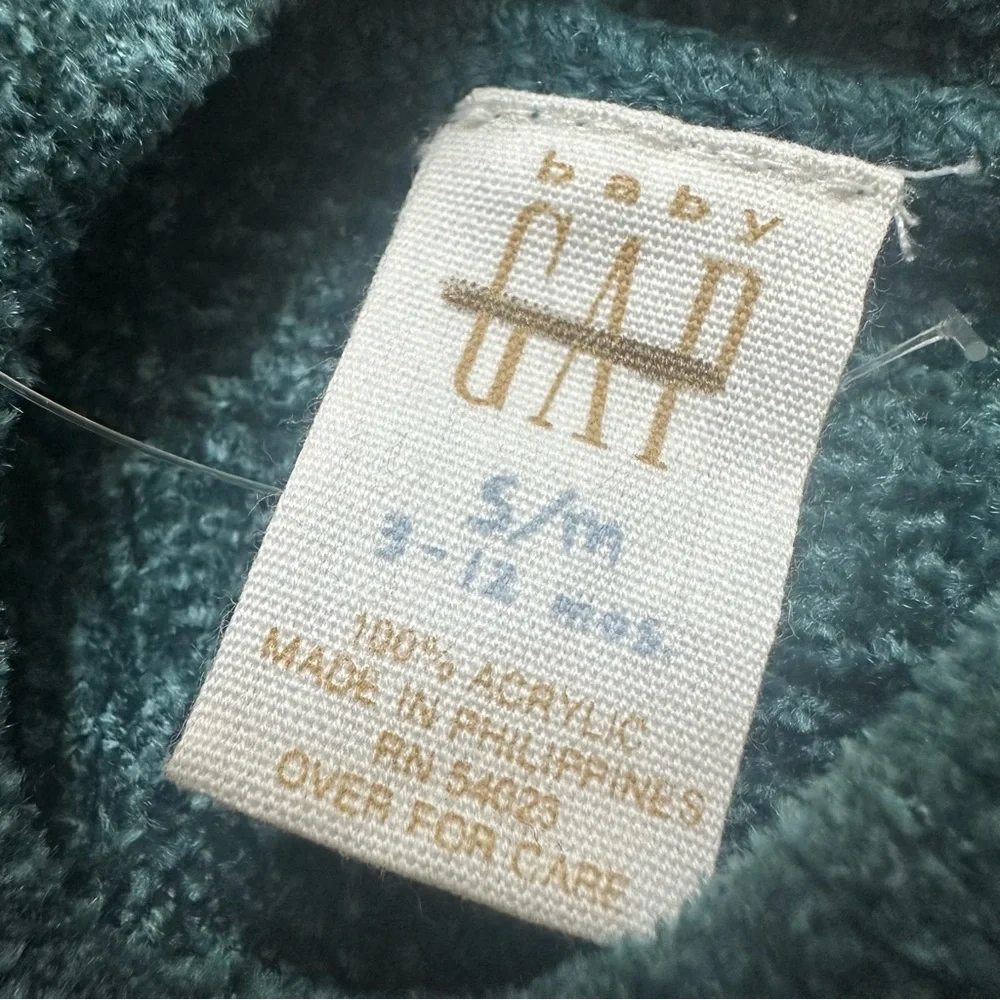 NWT! Baby Gap Infant Girl’s Sweater, Dark‎ Green, Buttons, S/M 3-12m